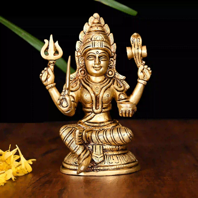 Brass Sitting Karumari Amman Idol (5 Inch)
