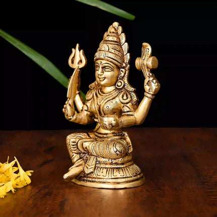 Brass Sitting Karumari Amman Idol (5 Inch)