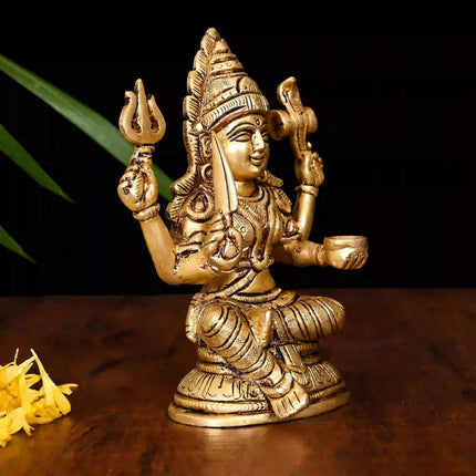 Brass Sitting Karumari Amman Idol (5 Inch)
