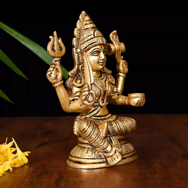 Brass Sitting Karumari Amman Idol (5 Inch)