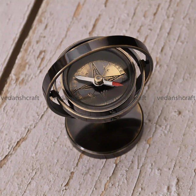 Brass Antique Rotating Compass (4 Inch)