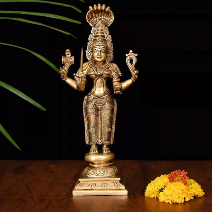 Brass Standing Karumari Amman Superfine Idol (12.5 Inch)