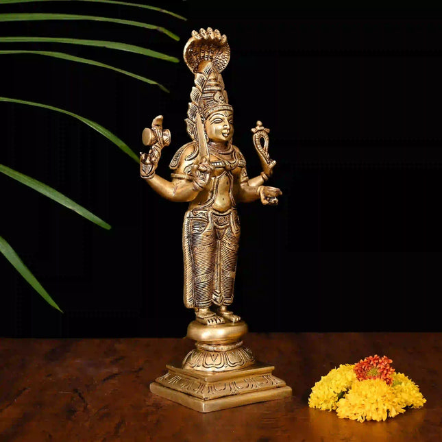 Brass Standing Karumari Amman Superfine Idol (12.5 Inch)