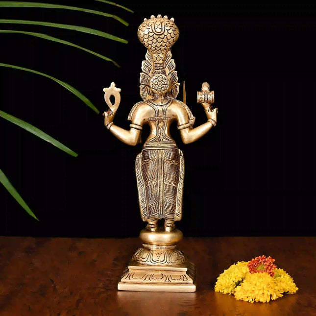 Brass Standing Karumari Amman Superfine Idol (12.5 Inch)
