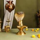 Brass Superfine Shivling/Shivlingam Idol (14 Inch)