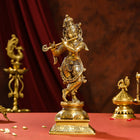 Brass Superfine Standing Lord Krishna Idol (15 Inch)