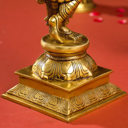 Brass Superfine Standing Lord Krishna Idol (15 Inch)