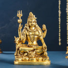 Brass Sitting Shiva With Nandi Idol (9.5 Inch)