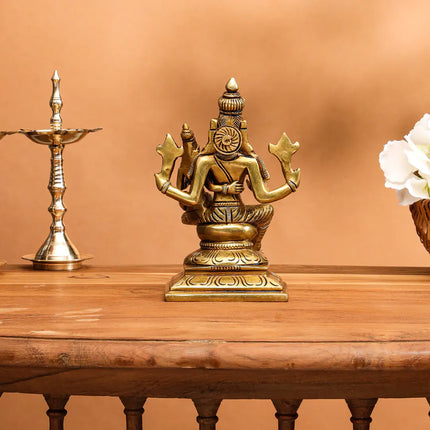 Brass Superfine Sitting Varaha Lakshmi Idol (6 Inch)