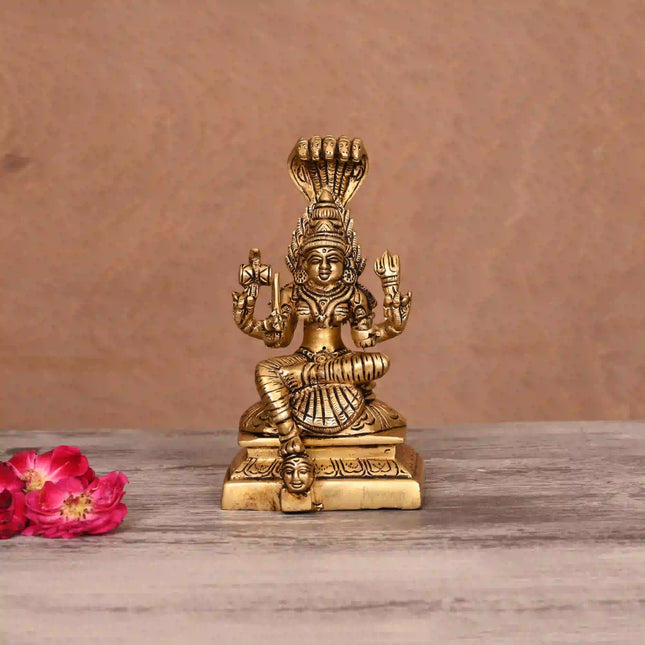 Brass Sitting Karumari Amman Idol (6 Inch)
