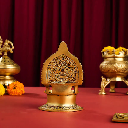 Brass Ashtalakshmi Ganesha Diya (5.2 Inch)