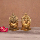 Brass Shankh And Chakra Diya Set (4.5 Inch)
