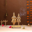 Brass Vitthal Rukmini Statue (13.5 Inch)