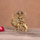 Brass Goddess Durga Sitting On Lion Idol (5
