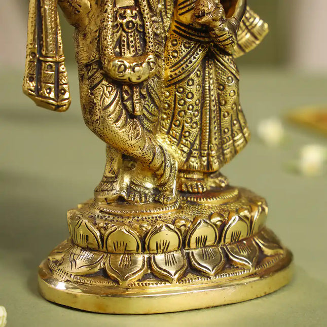 Brass Standing Radha Krishna Idol (7 Inch)
