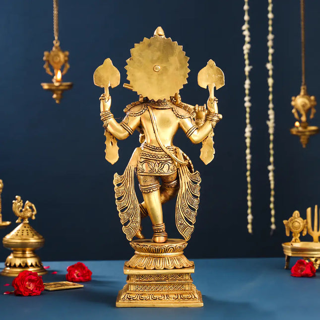 Brass Standing Krishna Statue (19.5 Inch)