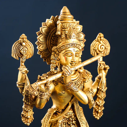 Brass Standing Krishna Statue (19.5 Inch)