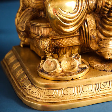 Brass Superfine Lord Sitting Ganesha Idol (17.5 Inch)