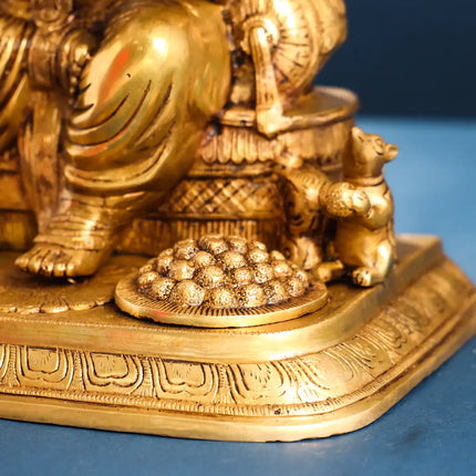 Brass Superfine Lord Sitting Ganesha Idol (17.5 Inch)