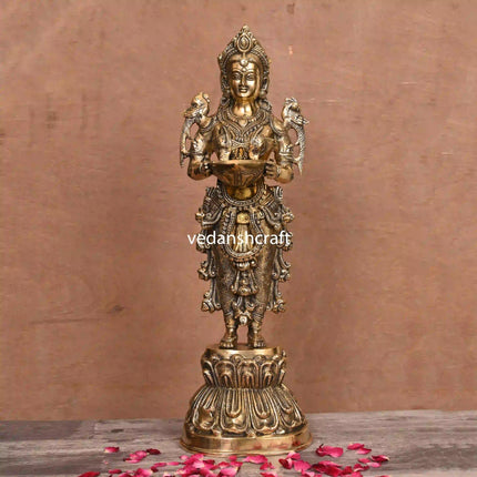 Brass Deep Standing Lakshmi Idol (20 Inch)