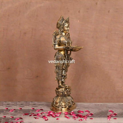 Brass Deep Standing Lakshmi Idol (20 Inch)