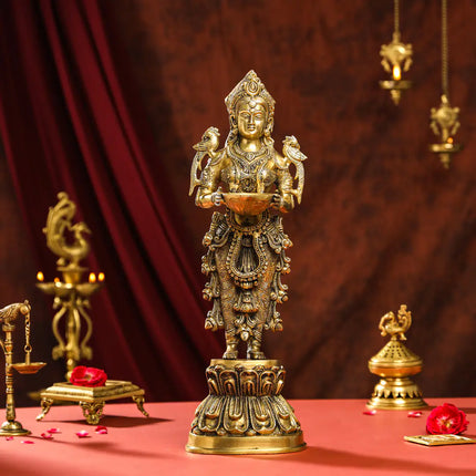 Brass Deep Standing Lakshmi Idol (20 Inch)