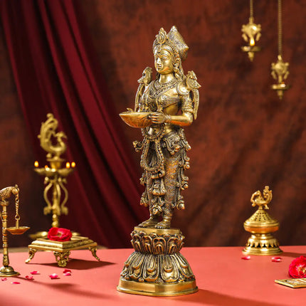 Brass Deep Standing Lakshmi Idol (20 Inch)