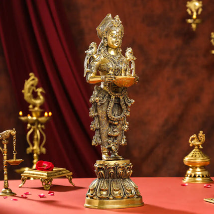 Brass Deep Standing Lakshmi Idol (20 Inch)