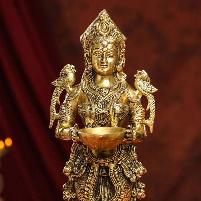 Brass Deep Standing Lakshmi Idol (20 Inch)