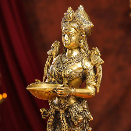 Brass Deep Standing Lakshmi Idol (20 Inch)