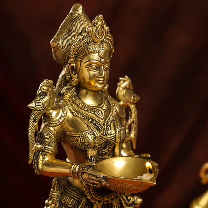 Brass Deep Standing Lakshmi Idol (20 Inch)