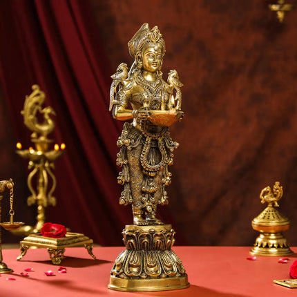 Brass Deep Standing Lakshmi Idol (20 Inch)