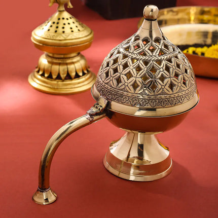Brass Luxury Gift Hamper with Dhoop Dani, Bowl & Tortoise with Plate