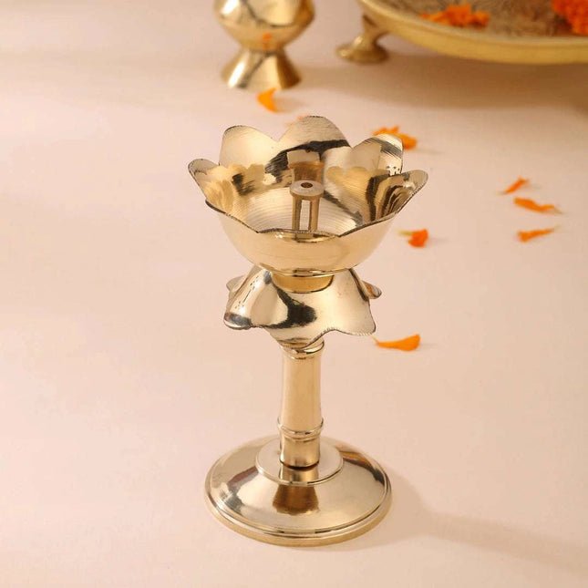 Brass Akhand Lotus Diya