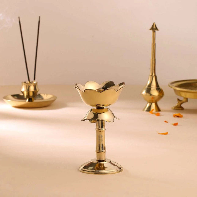 Brass Akhand Lotus Diya