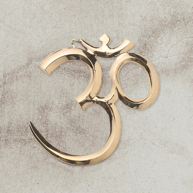 Brass Traditional Om Wall Hanging (8 Inch)