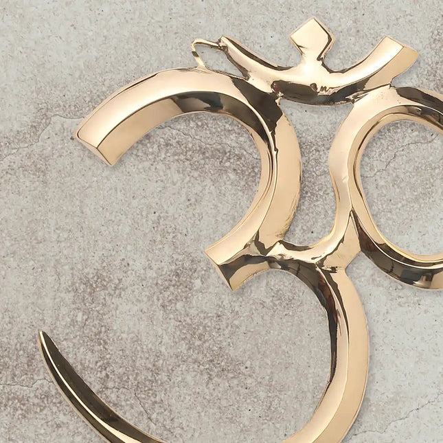 Brass Traditional Om Wall Hanging (8 Inch)