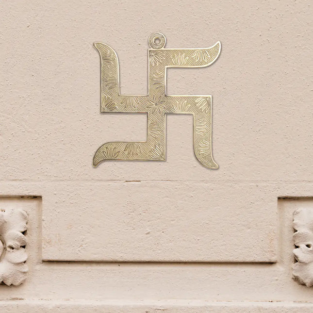Brass Swastik Wall Hanging (10 Inch)