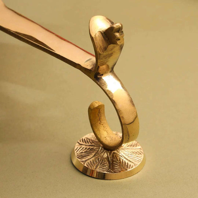 Brass Peacock Panch Aarti With Handle (11.5 Inch)