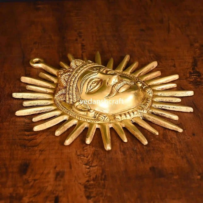 Brass Sun Face Wall Hanging (9 Inch)