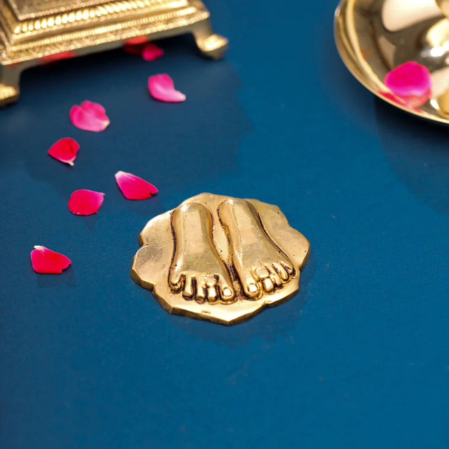 Brass Charan Paduka (2.8 Inch)