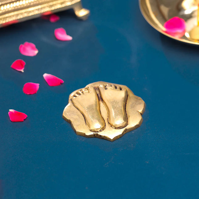 Brass Charan Paduka (2.8 Inch)