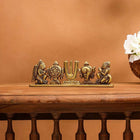 Brass Shankh Chakra Namah Hanuman And Garuda Religious Showpiece (2.5 Inch)