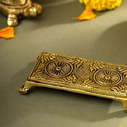 Brass Pooja Chowki (3.5 Inch)