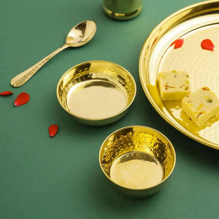 Brass Hammered Thali (11 Inch)