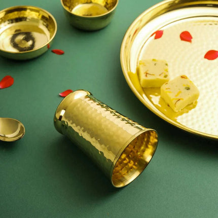 Brass Hammered Thali (11 Inch)