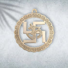 Brass Swastik Om Wall Hanging (8 Inch)