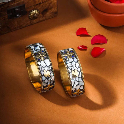 Brass Stone Bangles Pair