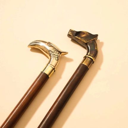 Brass Vintage Wooden Shoe Horn (20 Inch)