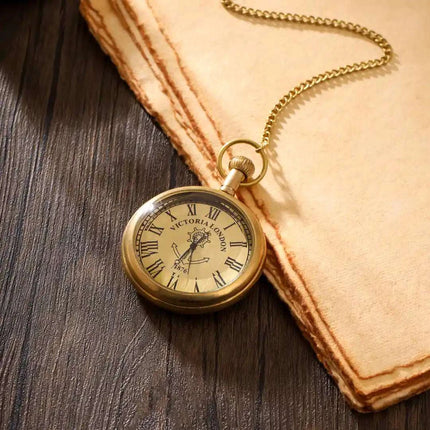 Brass Pocket Watch With Leahther Pouch (2 Inch)